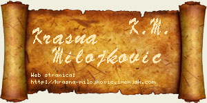 Krasna Milojković vizit kartica